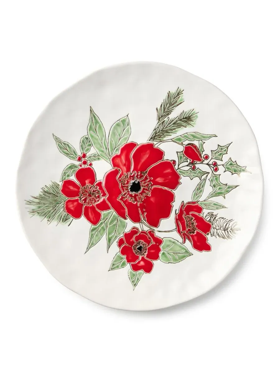 Круглое блюдо Festive Blooms, 33 см, керамогранит Certified International — изображение 1 из 3, мульти