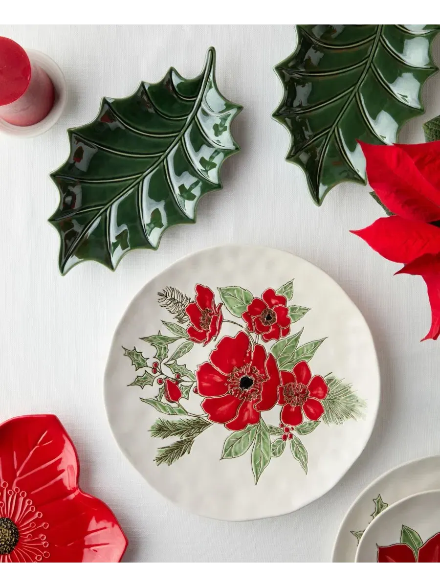 Круглое блюдо Festive Blooms, 33 см, керамогранит Certified International — изображение 3 из 3, мульти