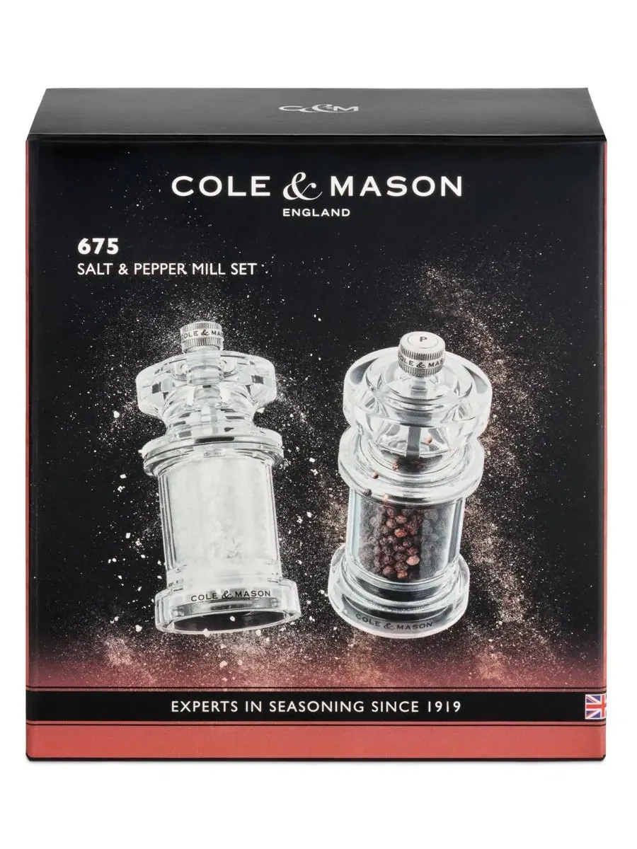 Подарочный набор акриловой мельницы для соли и перца высотой 11 см Cole & Mason — изображение 2 из 6, нет цвета