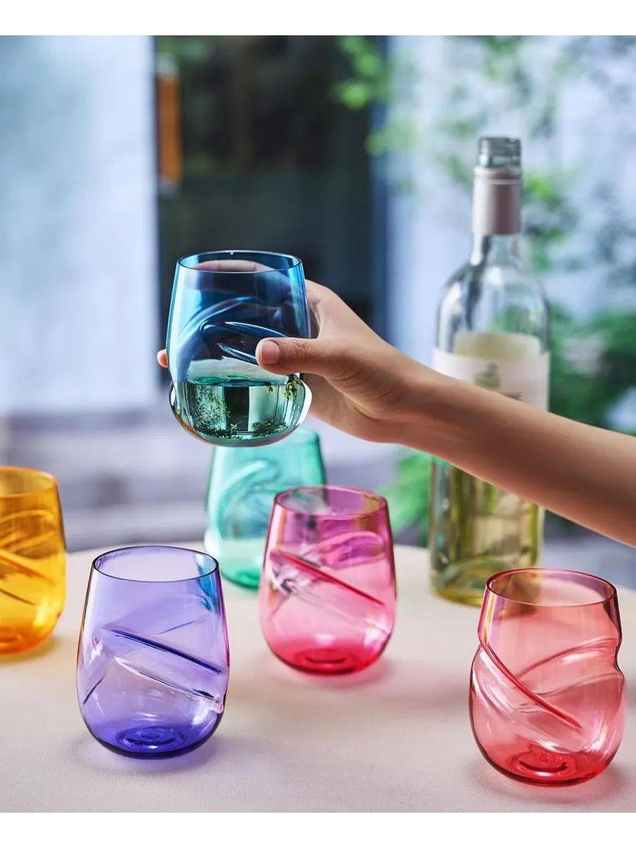 Набор из 6 небьющихся бокалов для вина без ножки Khen Tritan с аэрацией The Wine Savant — изображение 3 из 4, мульти