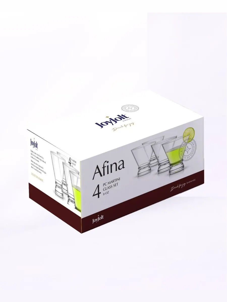 Набор из 4 бокалов для мартини Afina без ножки, 237 мл (8 унций) JoyJolt — изображение 8 из 8, прозрачный