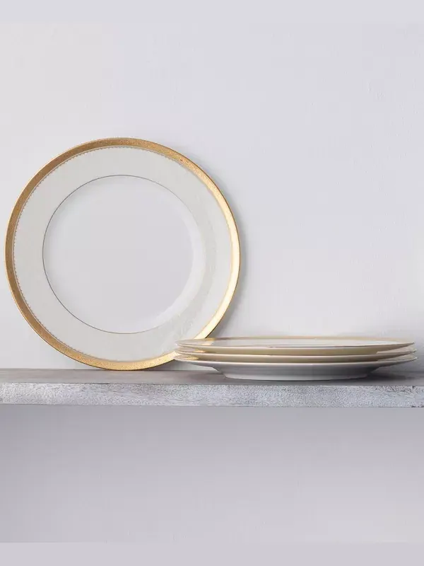 Набор из 4 тарелок «Одесса голд», сервиз на 4 персоны Noritake — изображение 2 из 4, белый