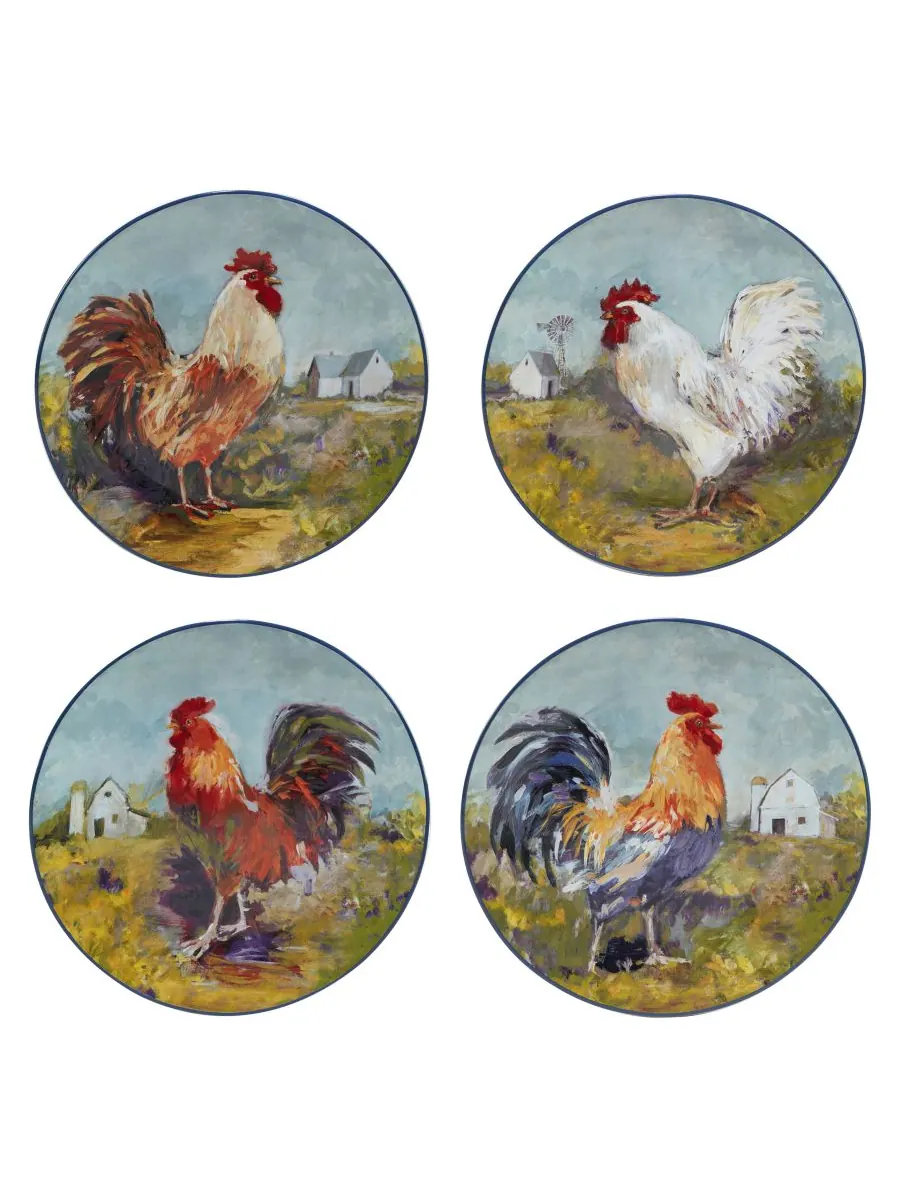 Набор посуды Rooster Meadow из 16 предметов, на 4 персоны Certified International — изображение 4 из 5, синий