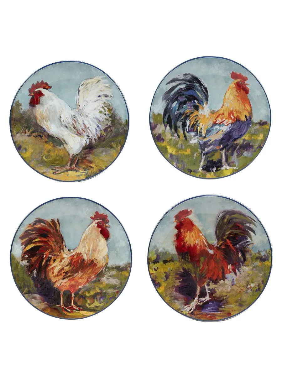 Набор посуды Rooster Meadow из 16 предметов, на 4 персоны Certified International — изображение 5 из 5, синий