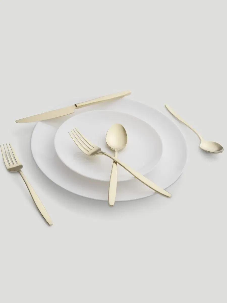 Набор столовых приборов Nylah Satin, 20 предметов Cambridge Silversmiths — изображение 2 из 4, золотистый