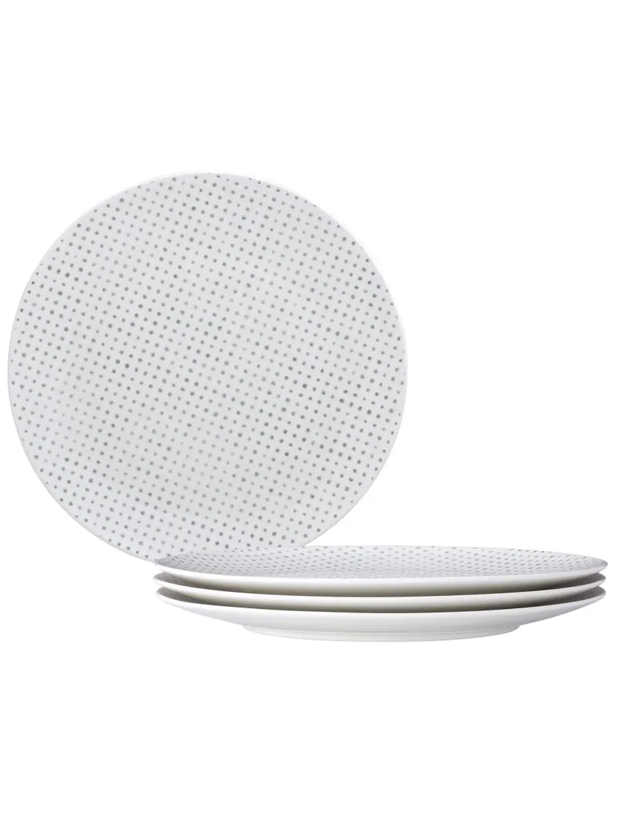 Набор из 4 обеденных тарелок Hammock Dots Coupe Noritake — изображение 1 из 5, зеленый