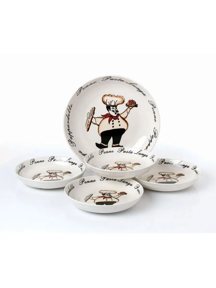 Фарфоровые макароны Chef, набор из 5 штук Lorren Home Trends — изображение 1 из 3, мульти