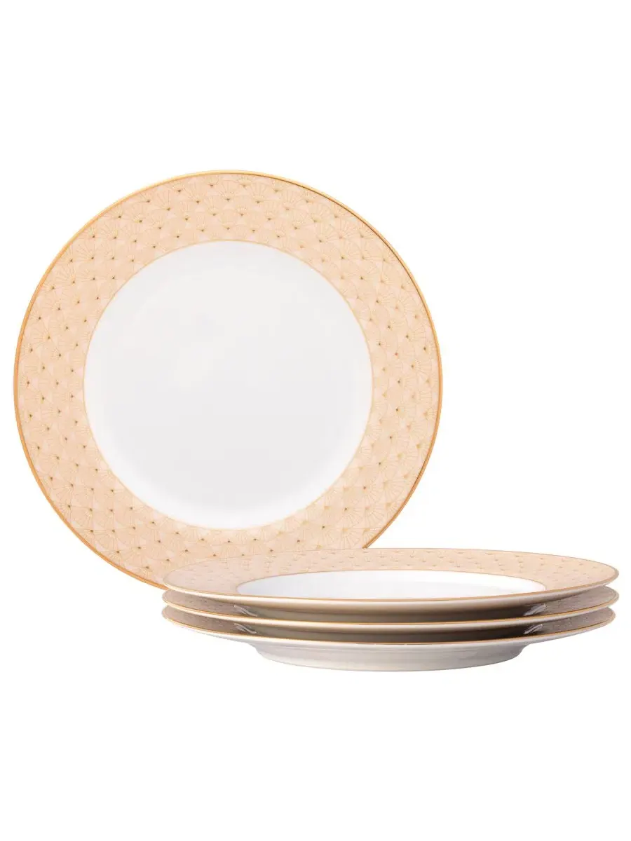 Набор из 4 салатных тарелок Trocadero Gold Noritake — изображение 1 из 6, золотистый белый
