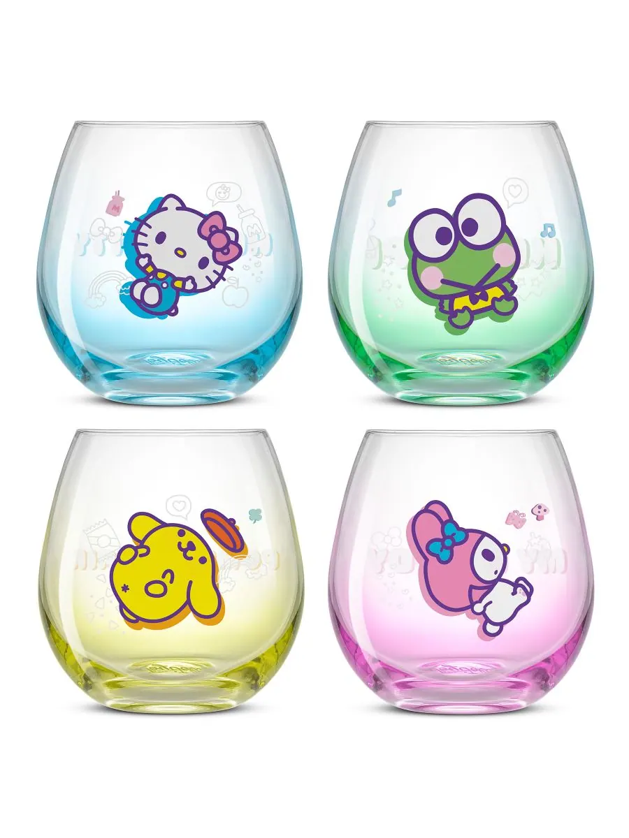 Набор из 4 бокалов без ножки Hello Kitty and Friends Above the Clouds JoyJolt
