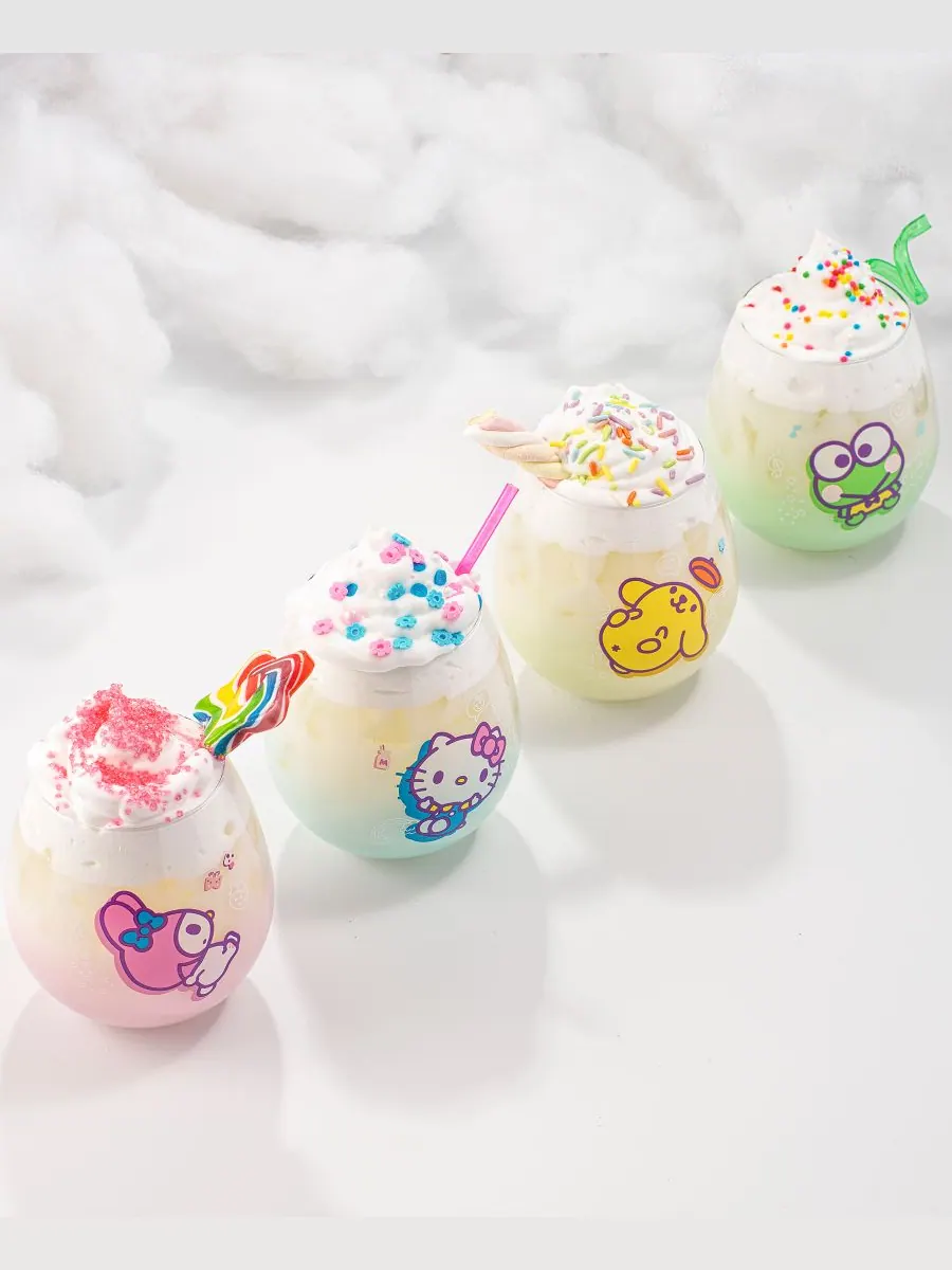 Набор из 4 бокалов без ножки Hello Kitty and Friends Above the Clouds JoyJolt — изображение 10 из 10, мульти