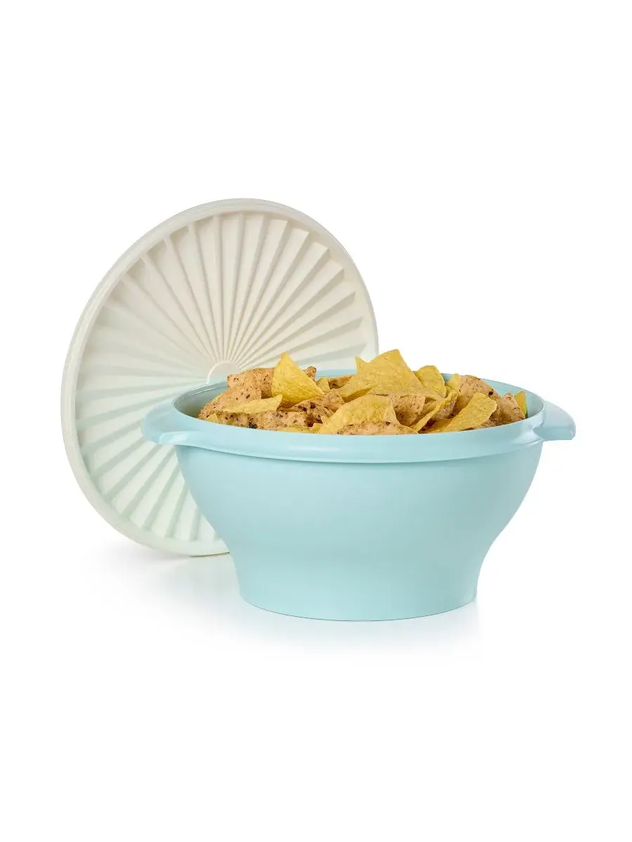 Винтажная миска Heritage на 17,25 чашек Tupperware — изображение 3 из 3, голубой