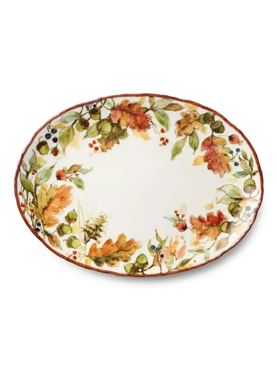 Овальное блюдо для подачи Autumn Meadows, 41 x 30 см, керамическое Certified International — изображение 1 из 4, мульти