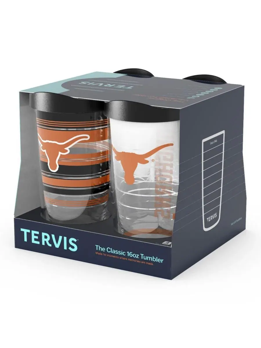 Набор из 4 стаканов Tervis Texas Longhorns 16 унций Classic Tumbler — изображение 3 из 5, нет цвета