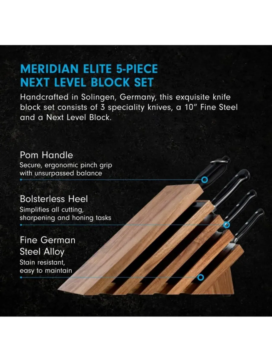 Набор ножей Meridian Elite Next Level, 5 штук Messermeister — изображение 5 из 5, серебристый черный