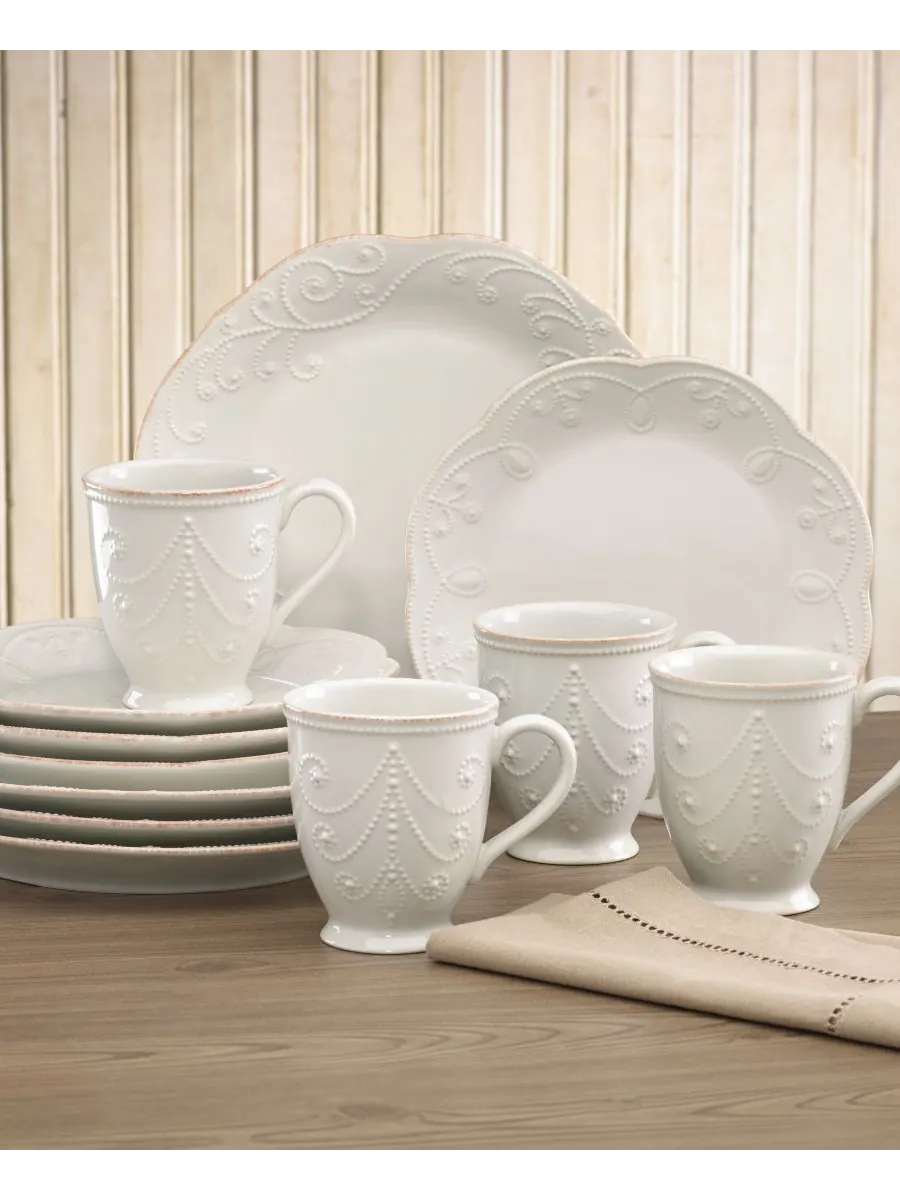 Французский столовый сервиз Perle, 12 предметов, на 4 персоны Lenox — изображение 2 из 4, белый