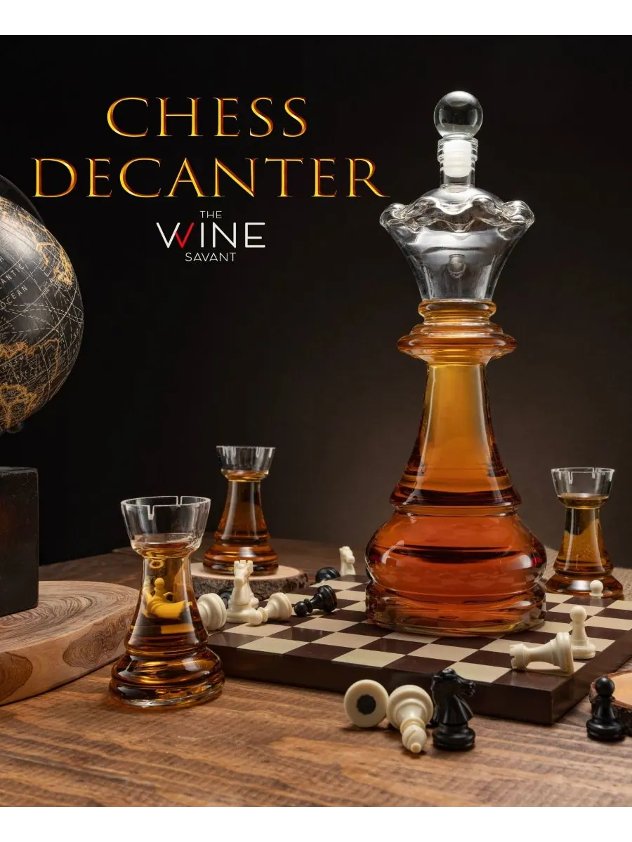 Набор из 5 графинов для шахмат The Wine Savant — изображение 4 из 5, прозрачный