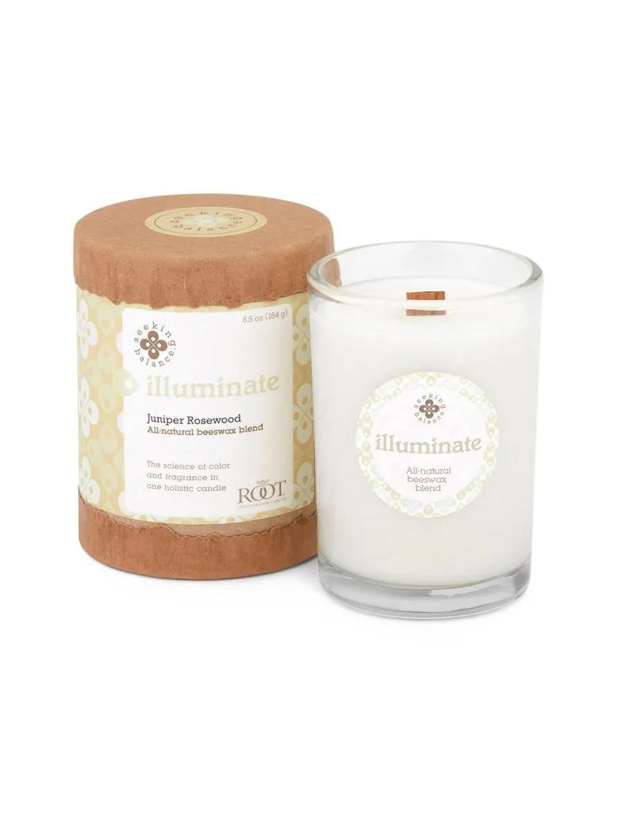 Ароматическая свеча Seeking Balance Illuminate Juniper Rosewood Spa Jar Candle, 6,5 унций ROOT