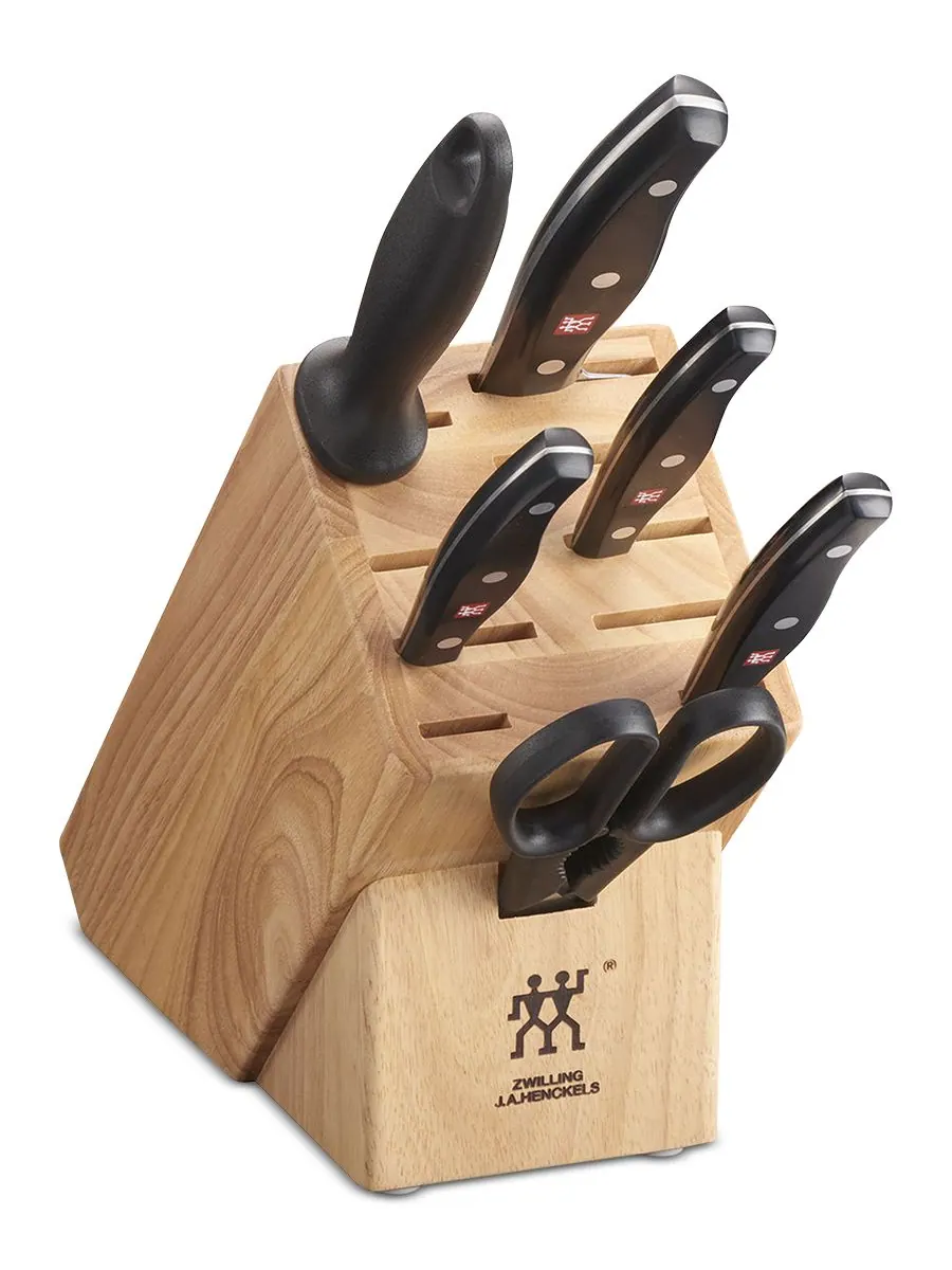 Набор кухонных ножей в блоке Zwilling Twin Signature, 7 предметов, светло дерево — изображение 2 из 10, нет цвета