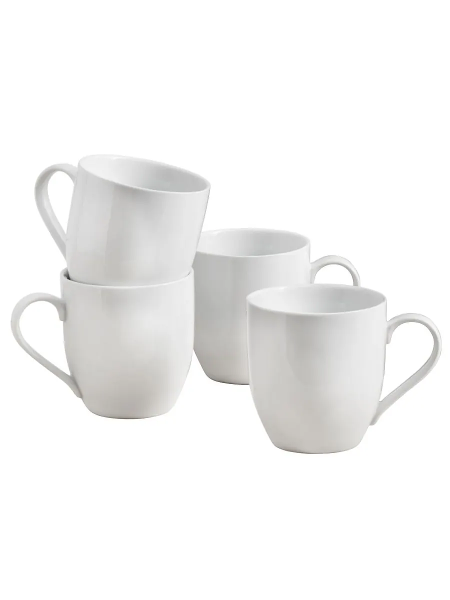 Набор из 4 кружек Everyday Whiteware Coupe Mug Fitz and Floyd — изображение 1 из 4, белый
