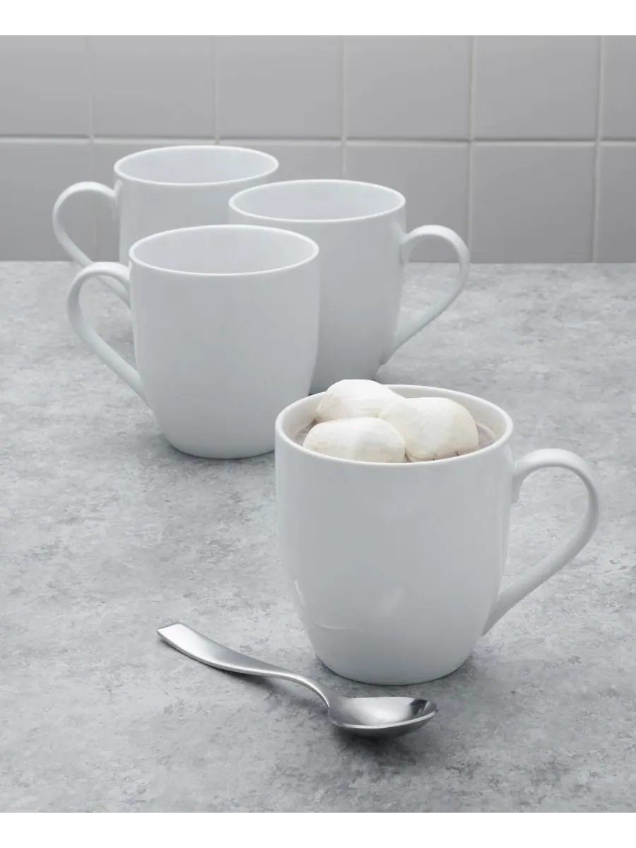 Набор из 4 кружек Everyday Whiteware Coupe Mug Fitz and Floyd — изображение 3 из 4, белый
