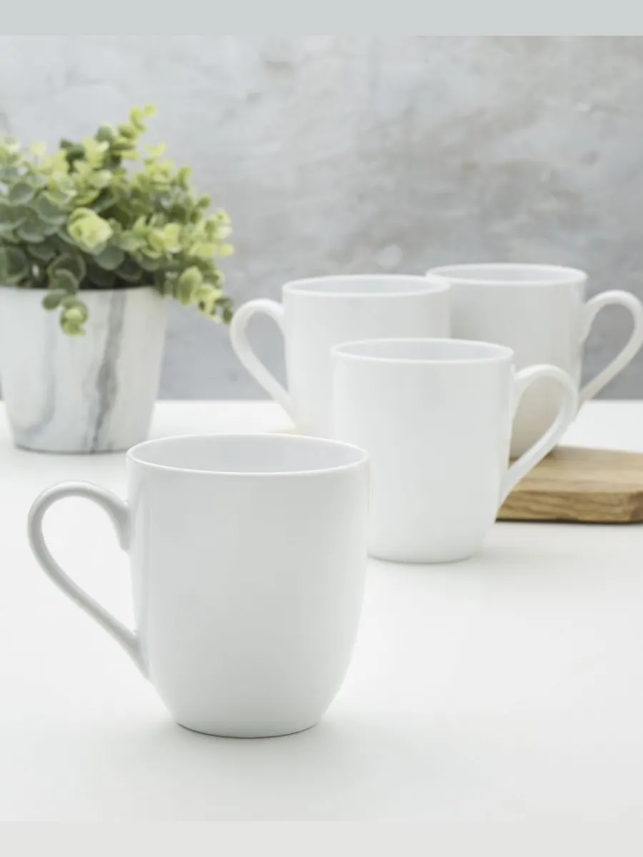 Набор из 4 кружек Everyday Whiteware Coupe Mug Fitz and Floyd — изображение 4 из 4, белый