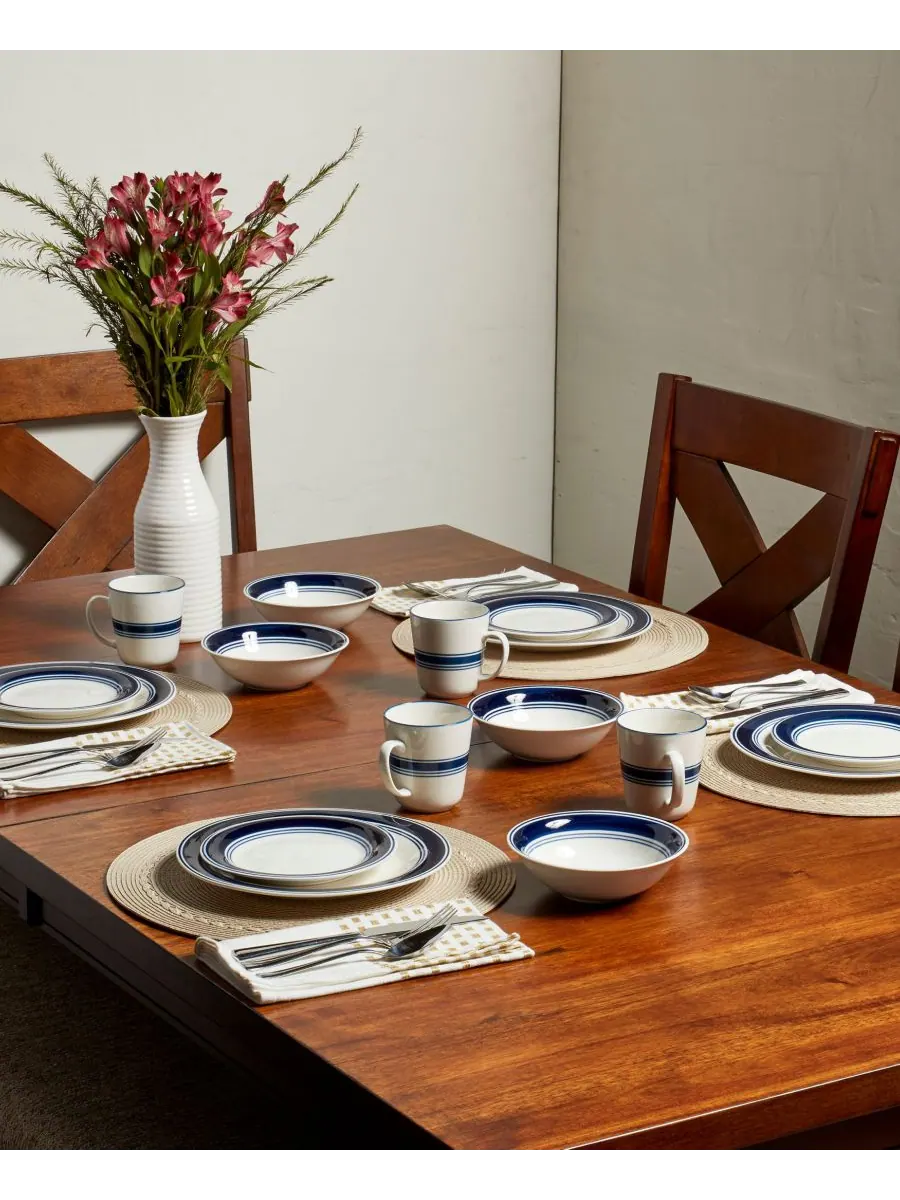 Tabletops Gallery Набор посуды Blue Stripes, 16 предметов, на 4 персоны — изображение 8 из 8, синий
