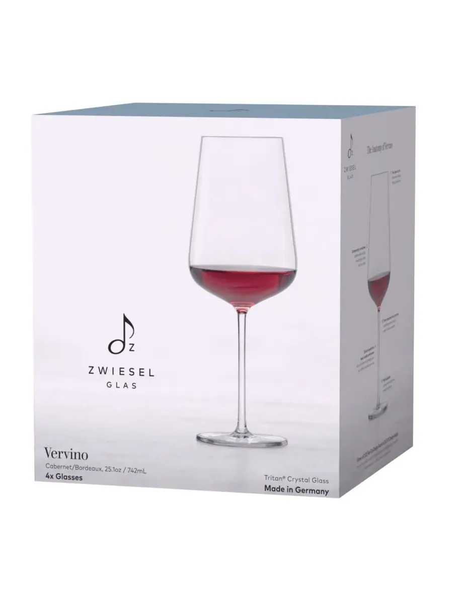 Бокалы Vervino для Каберне/Бордо, набор из 4 шт Zwiesel Glas — изображение 10 из 10, прозрачный