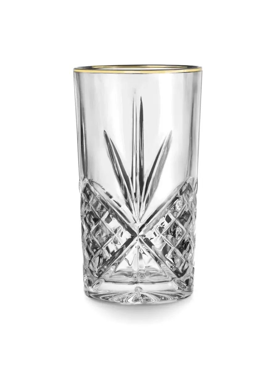 Набор из 4 бокалов для коктейлей Dublin Gold Highball Godinger — изображение 2 из 3, прозрачный/золотистый