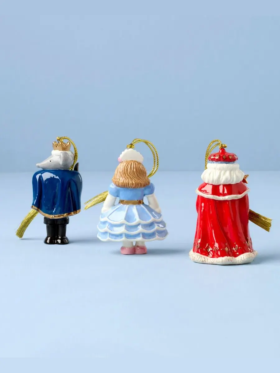 Набор из 3 елочных игрушек Nutcracker Ballet Lenox — изображение 4 из 5, белый