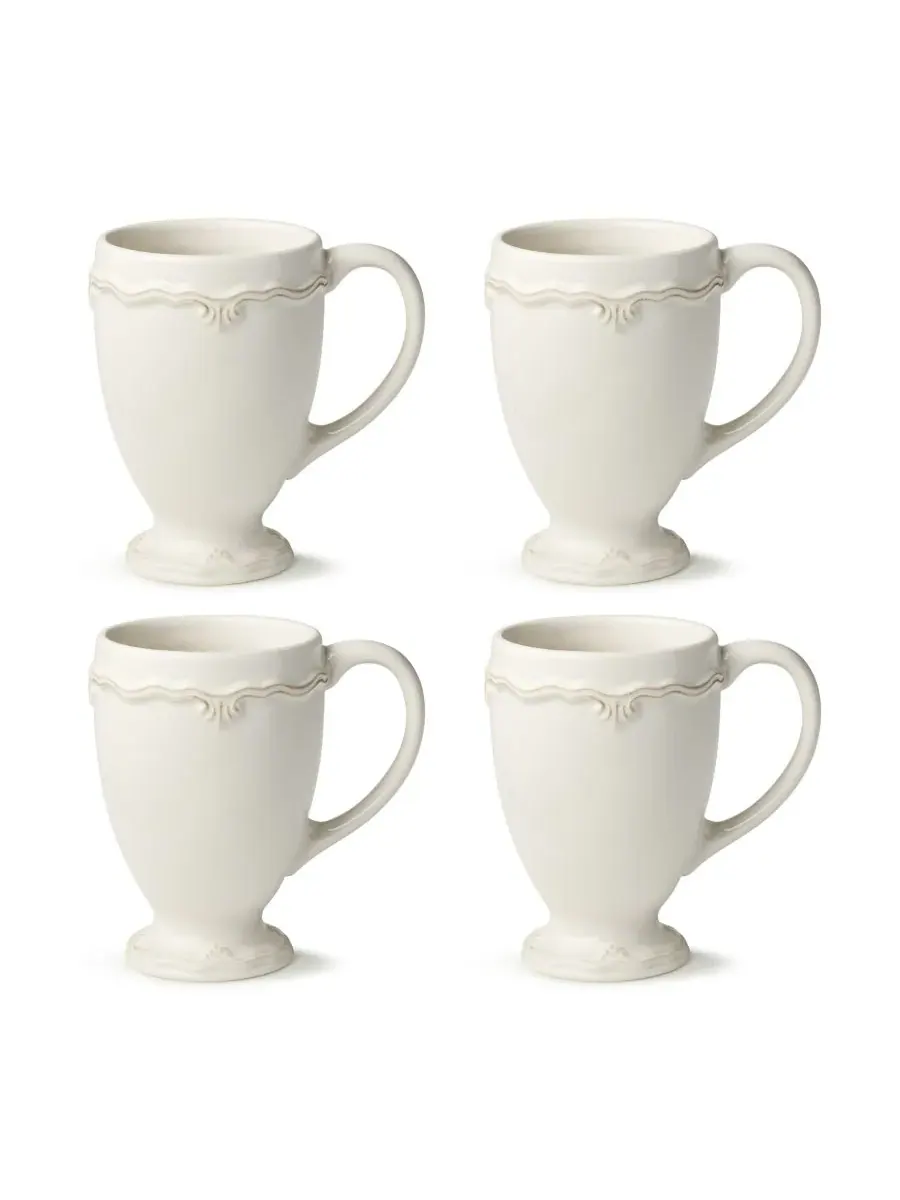 Набор из 4 кружек Heritage Scroll Certified International — изображение 1 из 6, белый