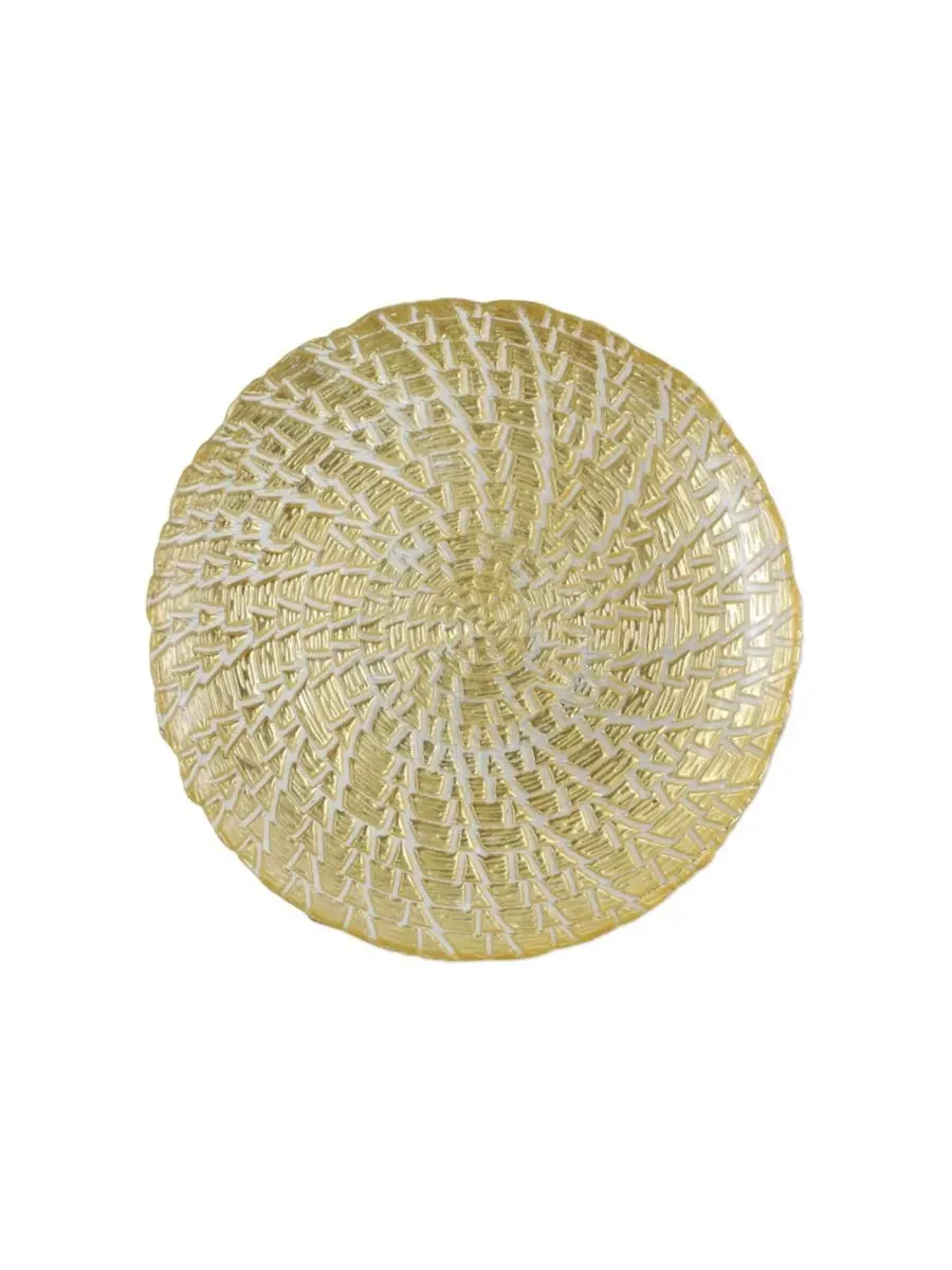 Подставка для торта Rufolo Glass Gold Crocodile Small Canter Stand Vietri — изображение 2 из 2, золото