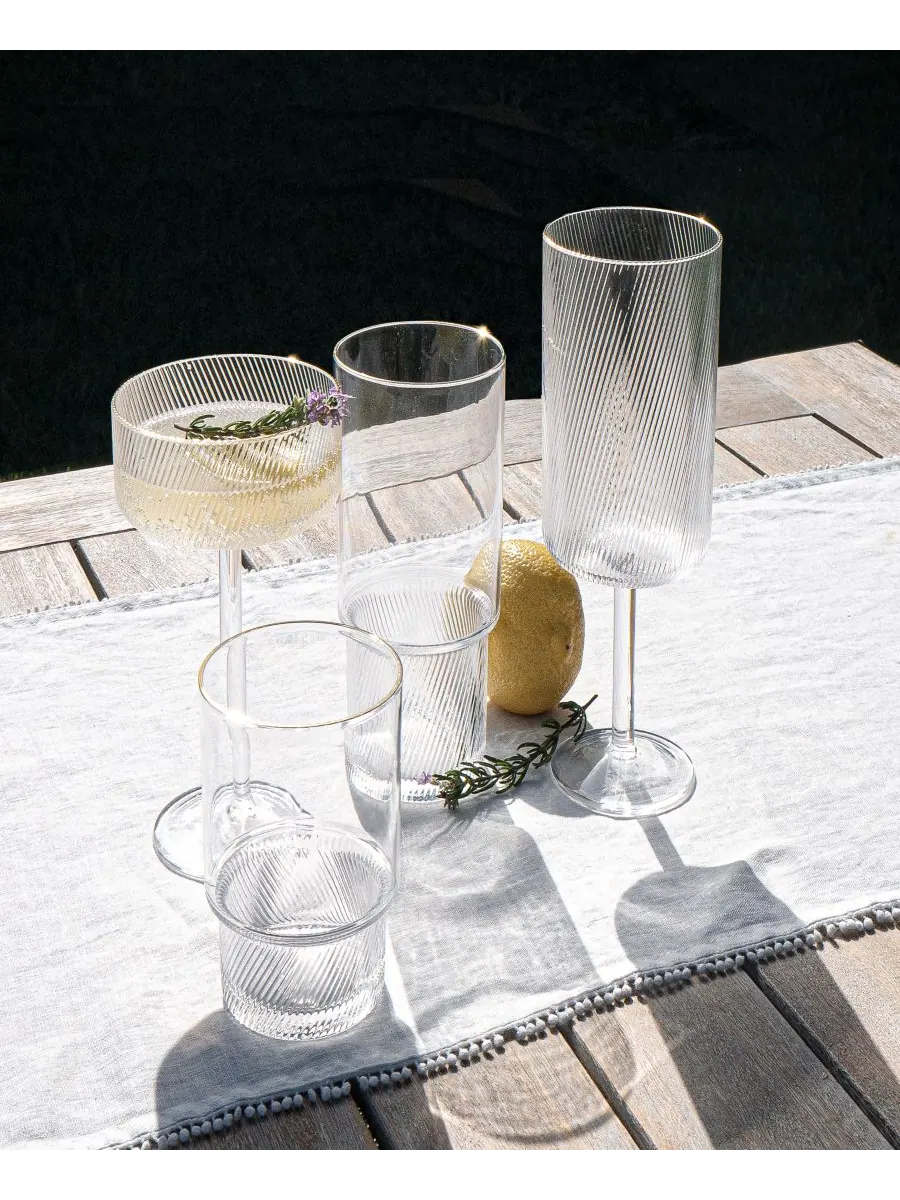 Набор из 6 бокалов Stax Optic Twist Abode Homewares — изображение 4 из 4, прозрачный