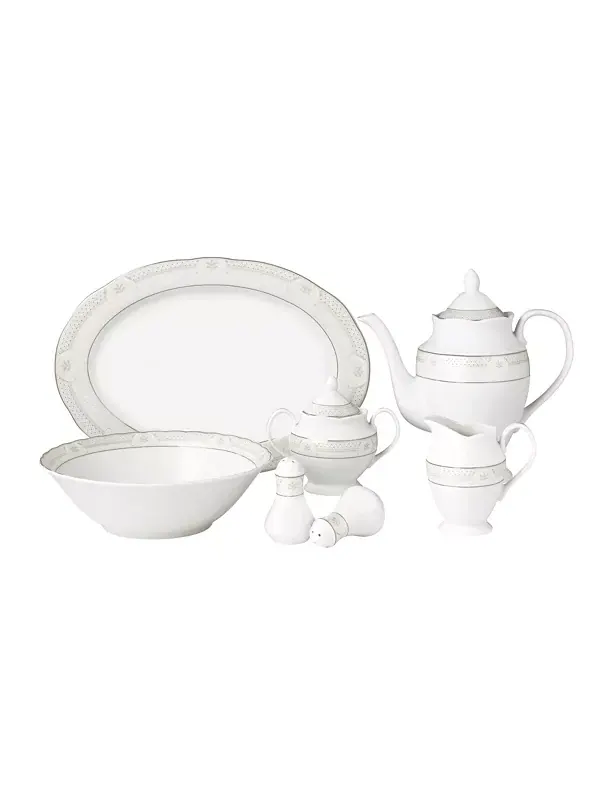 Набор столовых приборов Atara wavy из 57 предметов, сервиз на 8 персон Lorren Home Trends — изображение 3 из 4, серебряный
