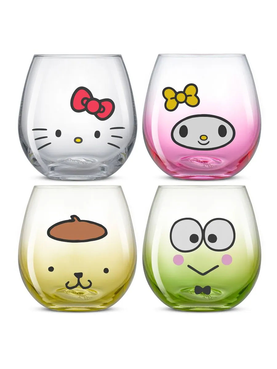 Набор из 4 стаканов Hello Kitty и Hello Sippy без ножки JoyJolt