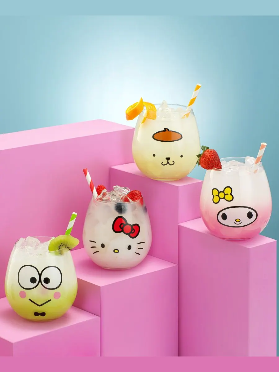 Набор из 4 стаканов Hello Kitty и Hello Sippy без ножки JoyJolt — изображение 7 из 10, мульти