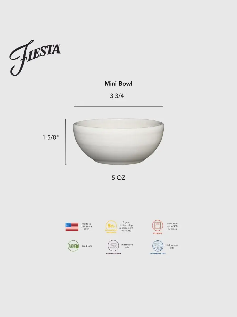 Миска Lavender Mini Bowl, 5 унций Fiesta — изображение 3 из 5, фиолетовый