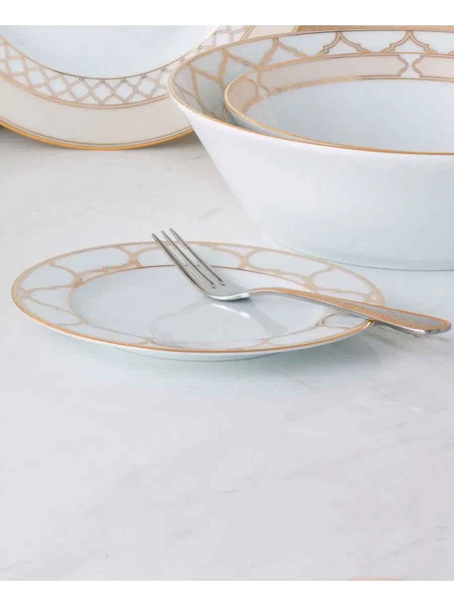 Набор из 4 тарелок для хлеба, масла и закусок Eternal Palace Gold, 17 см Noritake — изображение 4 из 13, белый золотистый