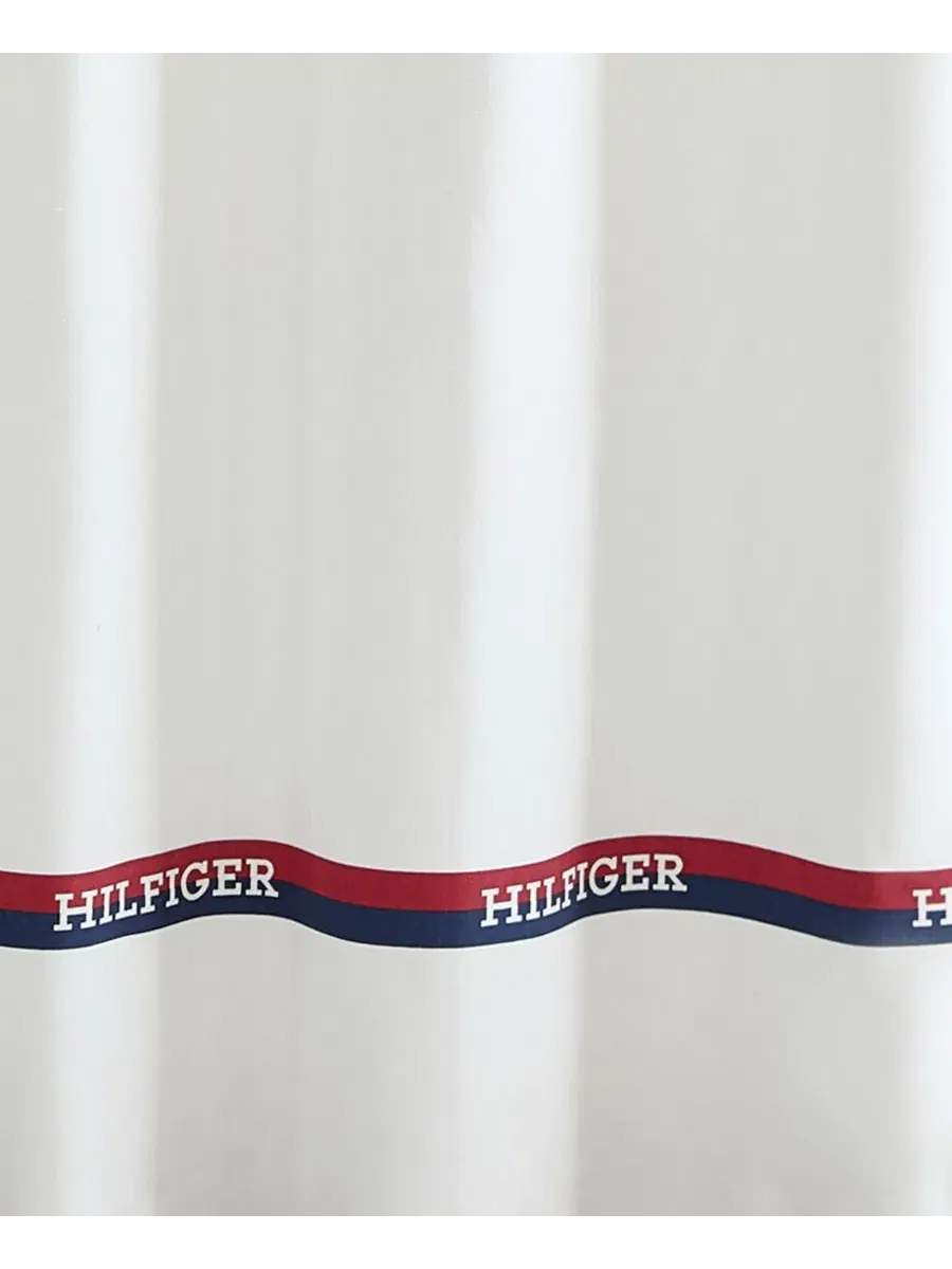 Шторка для душа с принтом TH Logo Stripe, 183x183 см Tommy Hilfiger — изображение 3 из 3, белый