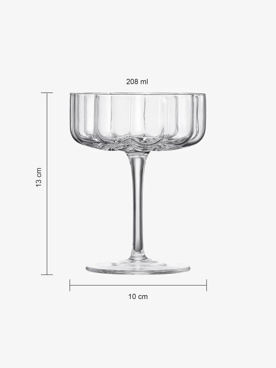 Набор из 4 винтажных бокалов Khen с волнистым цветочным узором The Wine Savant — изображение 3 из 7, прозрачный