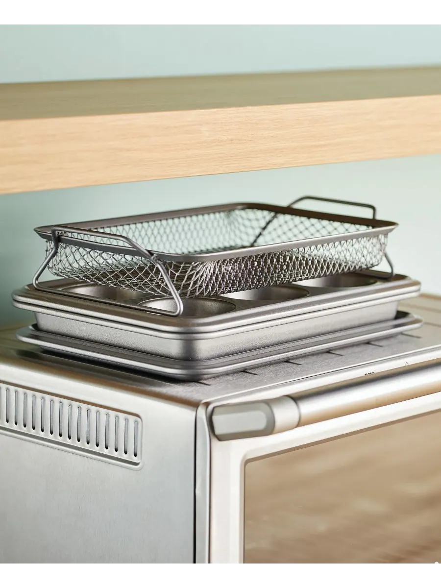 Набор из 4 антипригарных противней для тостера от Advanced Bakeware Anolon — изображение 3 из 7, серый