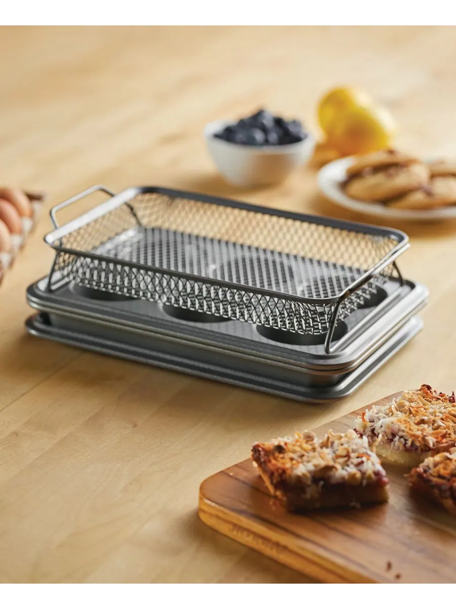 Набор из 4 антипригарных противней для тостера от Advanced Bakeware Anolon — изображение 4 из 7, серый
