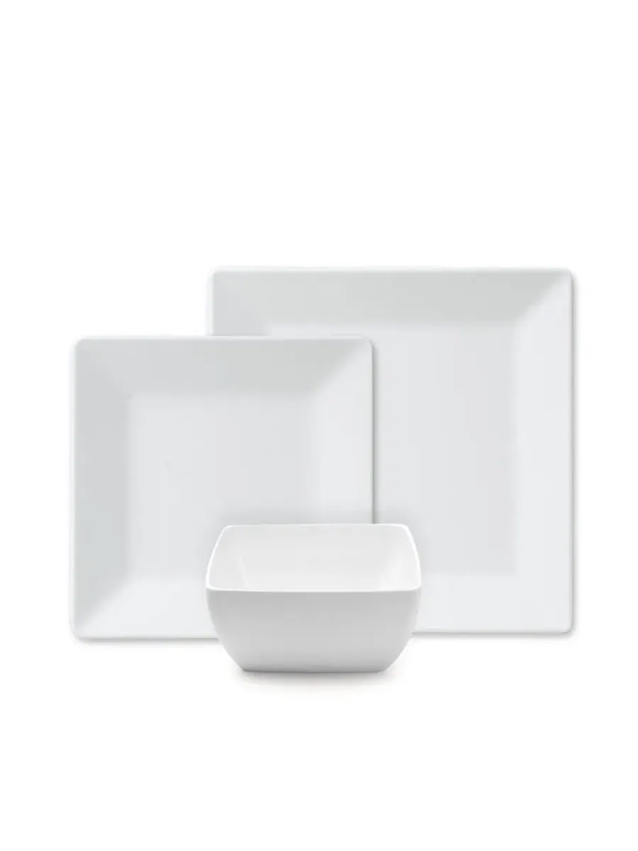 Набор столовых приборов Diamond Square Melamine 12 предметов Q Squared — изображение 1 из 1, белый