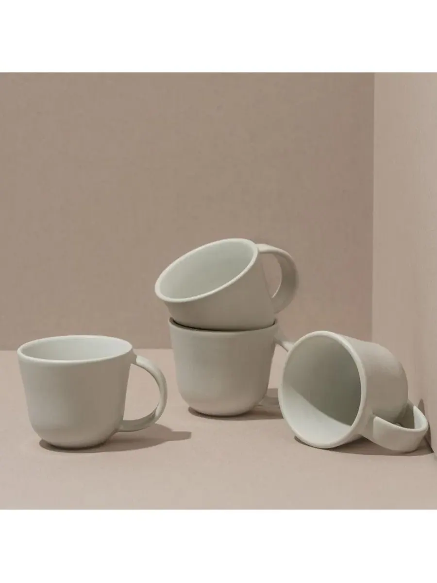 Набор из 4 кружек из керамогранита Osun 6.7 унции Gharyan Stoneware — изображение 2 из 3, белый