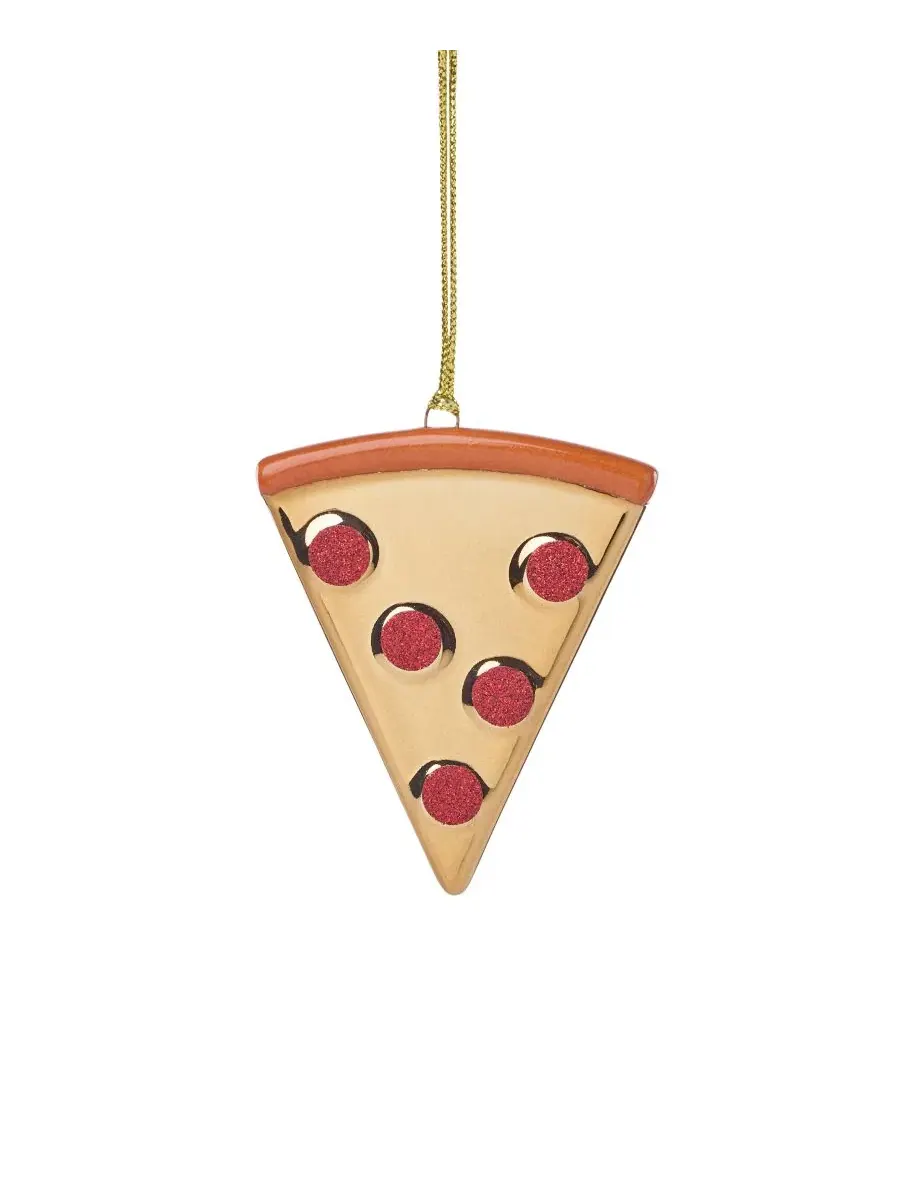 Елочная игрушка из фарфора с золотым шнурком Be Jolly Pizza Slice kate spade new york