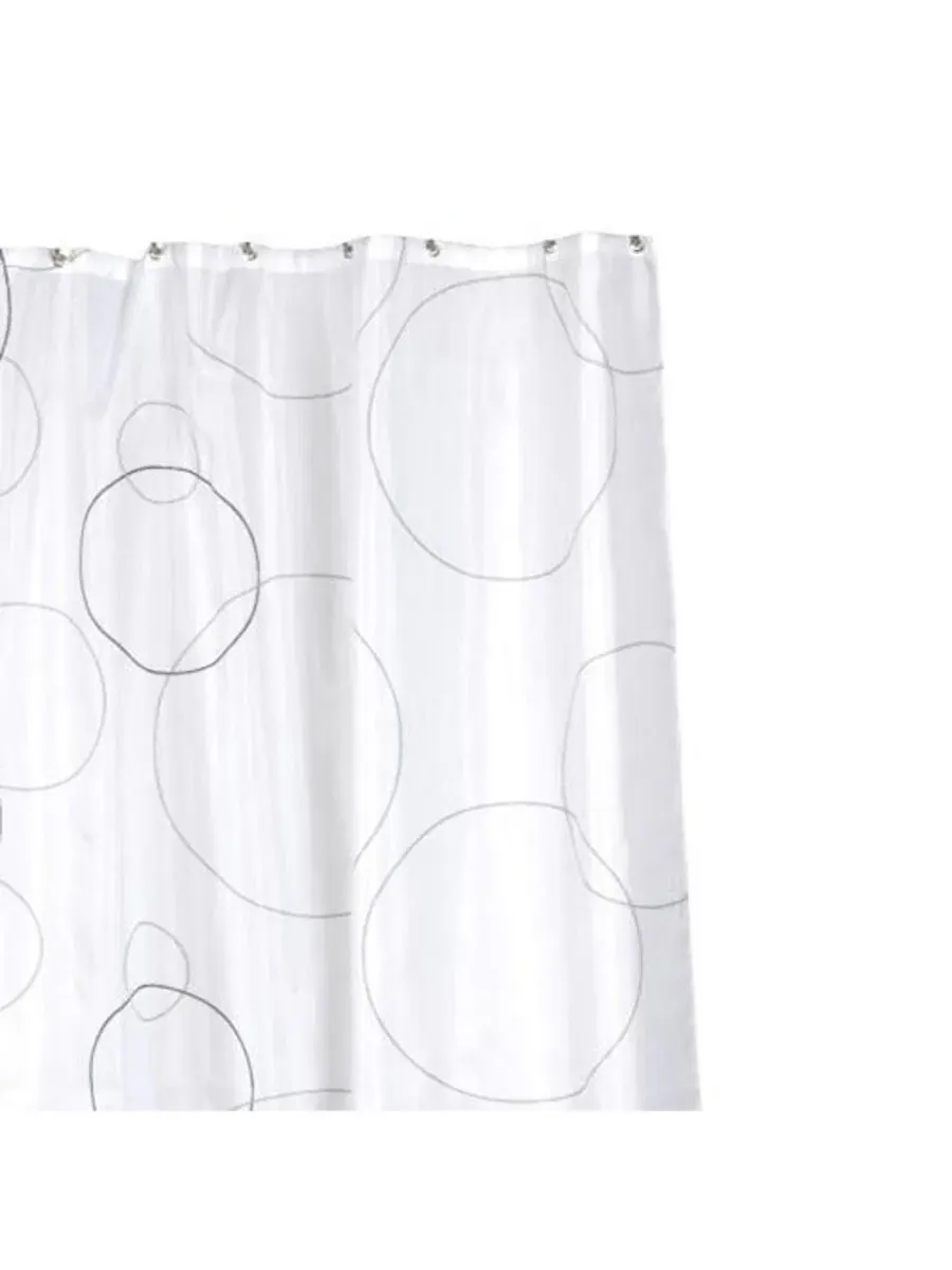 Шторка для ванной Ava, 178х183 см, из полиэстера Carnation Home Fashions — изображение 2 из 3, белый