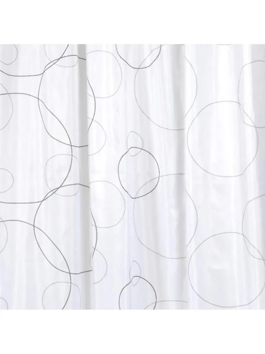Шторка для ванной Ava, 178х183 см, из полиэстера Carnation Home Fashions — изображение 3 из 3, белый