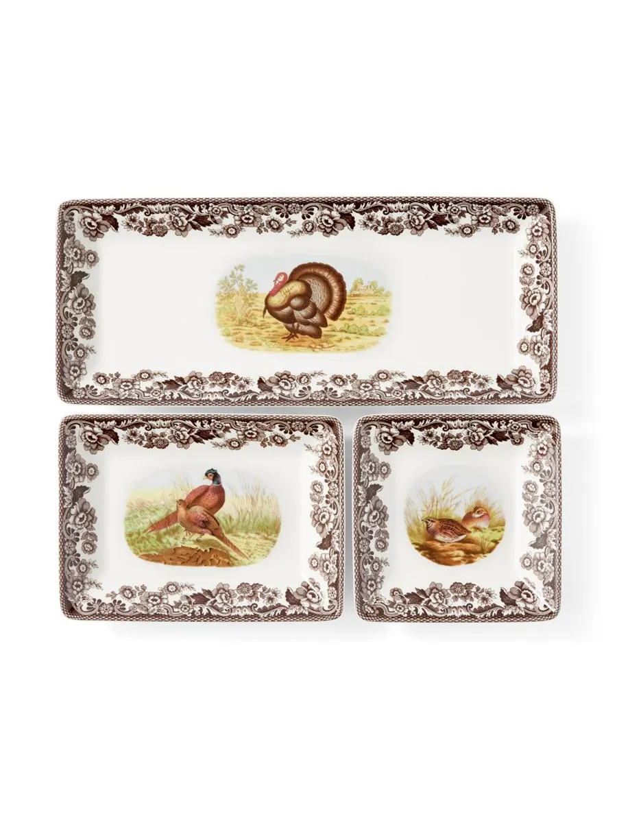 Набор из 3 подносов для хранения вещей Woodland Spode