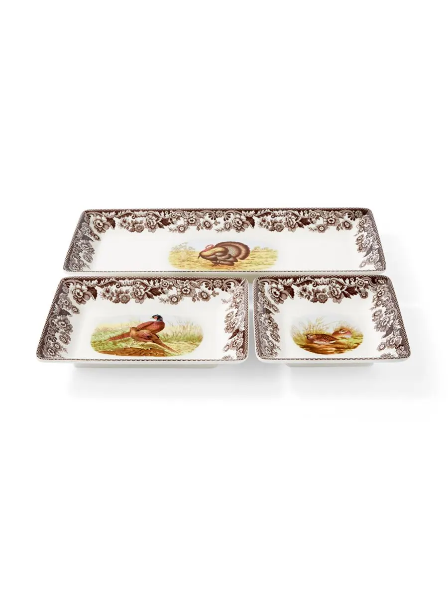 Набор из 3 подносов для хранения вещей Woodland Spode — изображение 4 из 6, коричневый