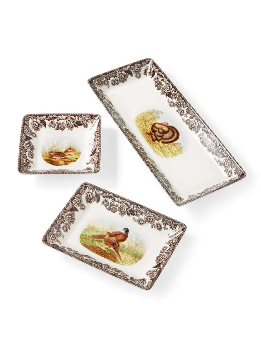 Набор из 3 подносов для хранения вещей Woodland Spode — изображение 5 из 6, коричневый