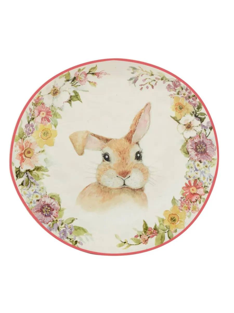 Набор из 4 десертных тарелок Easter Garden, диаметр 8,5 дюймов Certified International — изображение 2 из 5, белый розовый